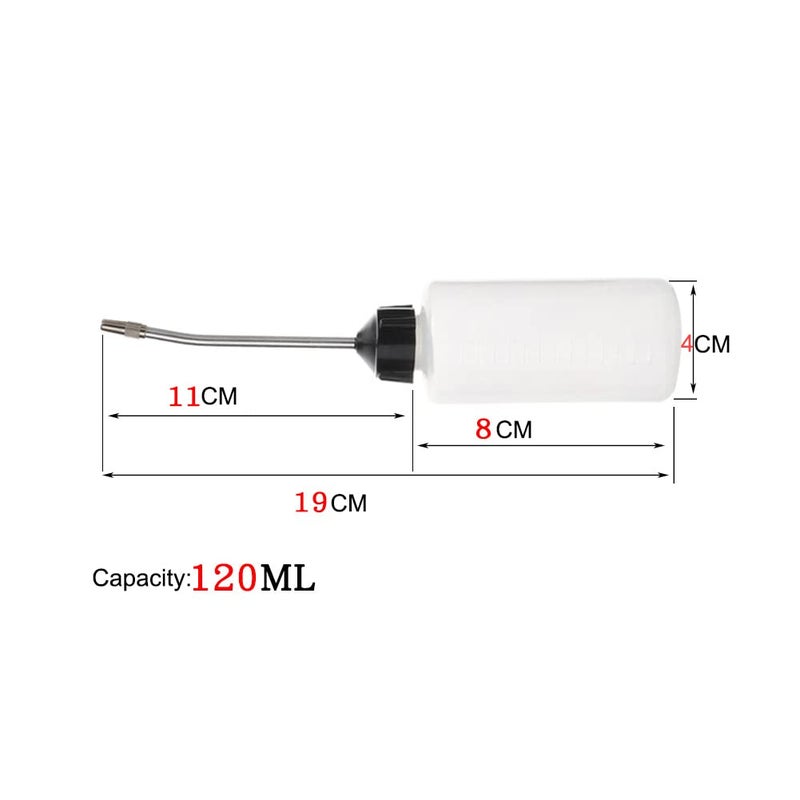 YXQ 120ml Sewing Machine Oil Dispenser Screw on Cap Extended Spout Plastic Oiler Bottle for DIY Craft, 2Pcs - Image 3